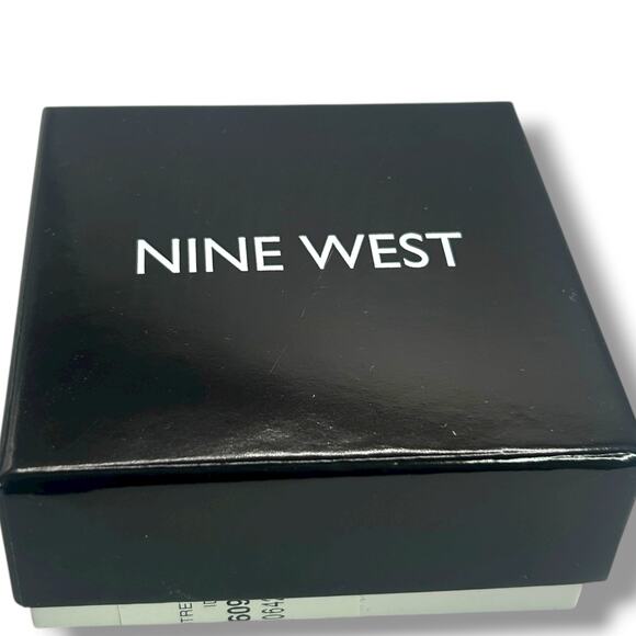 NEW Nine West Tri-Tone Basketweave Stretch Bracelet in Box Gold Gray Silver - Picture 6 of 7